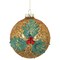 Northlight 4" Gold Holly Berry Mercury Glass Ball Christmas Ornament